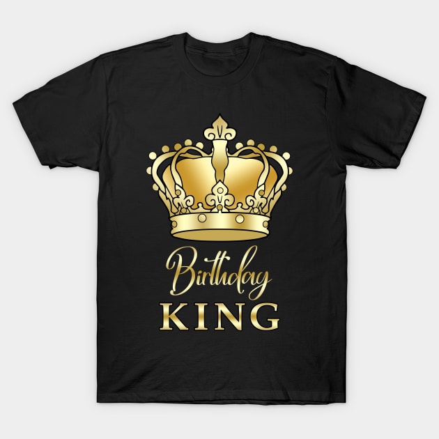 Birthday King Gold Crown T-Shirt Prince Princess King Queen Crown For Boys And Men Gift T-Shirt by sofiartmedia